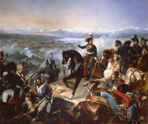 François Bouchot, The Second Battle of Zurich (1835) — André Masséna on horseback directing his troops, Limmat and Alps; 25-26 September 1799, Gallery of Battles, Palace of Versailles