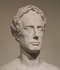 Neoclassical bust of Francis II, Holy Roman Emperor — white marble, laurel wreath, Roman style; sovereign before the 1806 renunciation