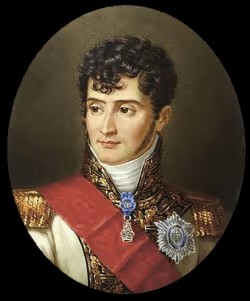 Portrait of Jerome Bonaparte in military uniform with decorations, order plaque and large red sash — oval Napoleonic-era portrait
