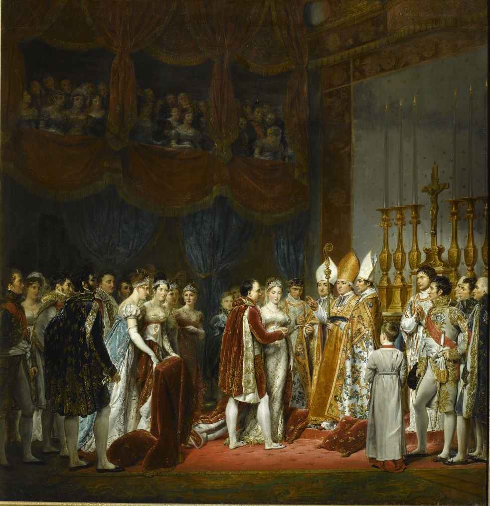 Religious marriage of Napoleon I and Marie Louise of Austria, 2 April 1810 — Louvre Salon Carré, imperial ceremonial, Habsburg-Bonaparte alliance