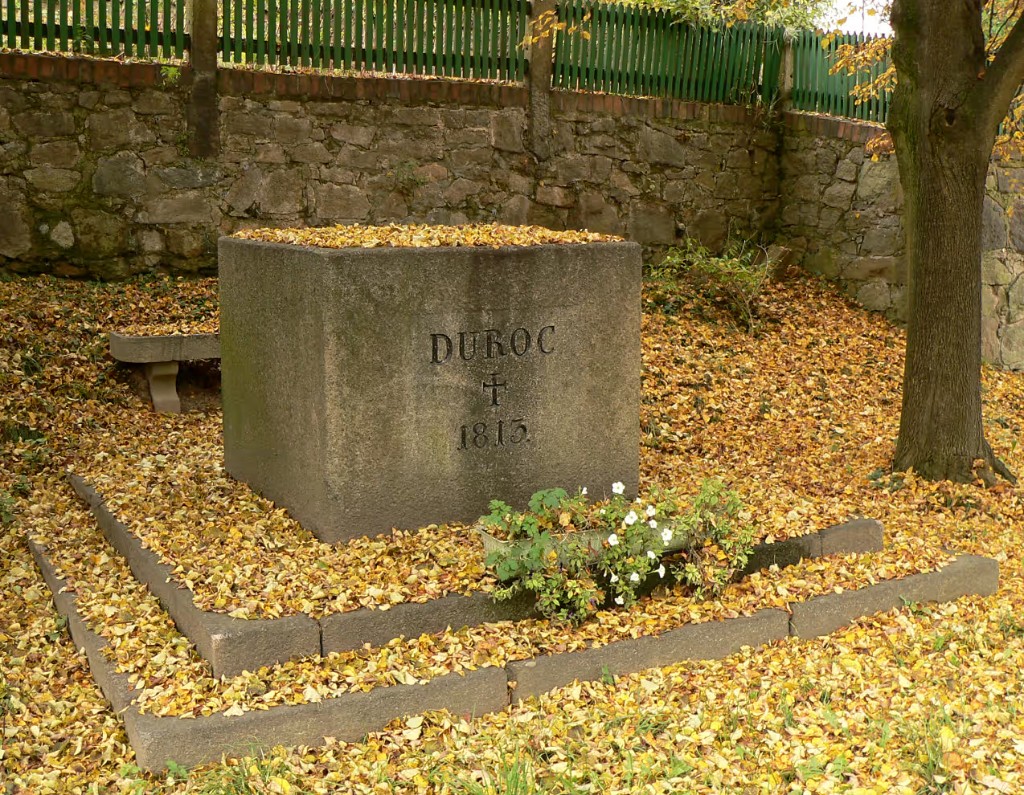 Duroc stele at Markersdorf (Saxony) — inscription « DUROC 1813 », cross; place of his campaign death