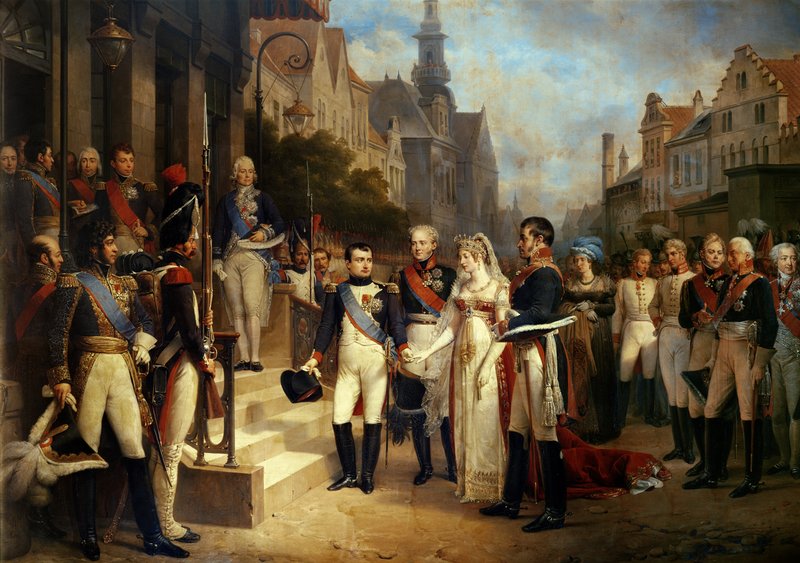 Tilsit, 6 July 1807 — Nicolas Gosse: Napoleon receives Queen Louise of Prussia, Frederick William III; Caulaincourt, diplomat